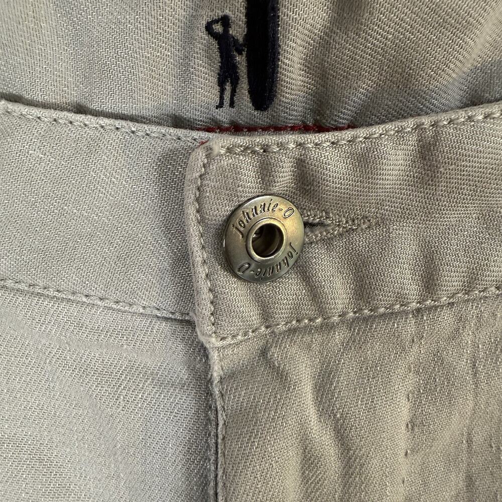 Johnnie O Chrome Flat Front Lightweight Lino Chino Linen Straight Leg Pant 35X34 - Picture 4 of 12